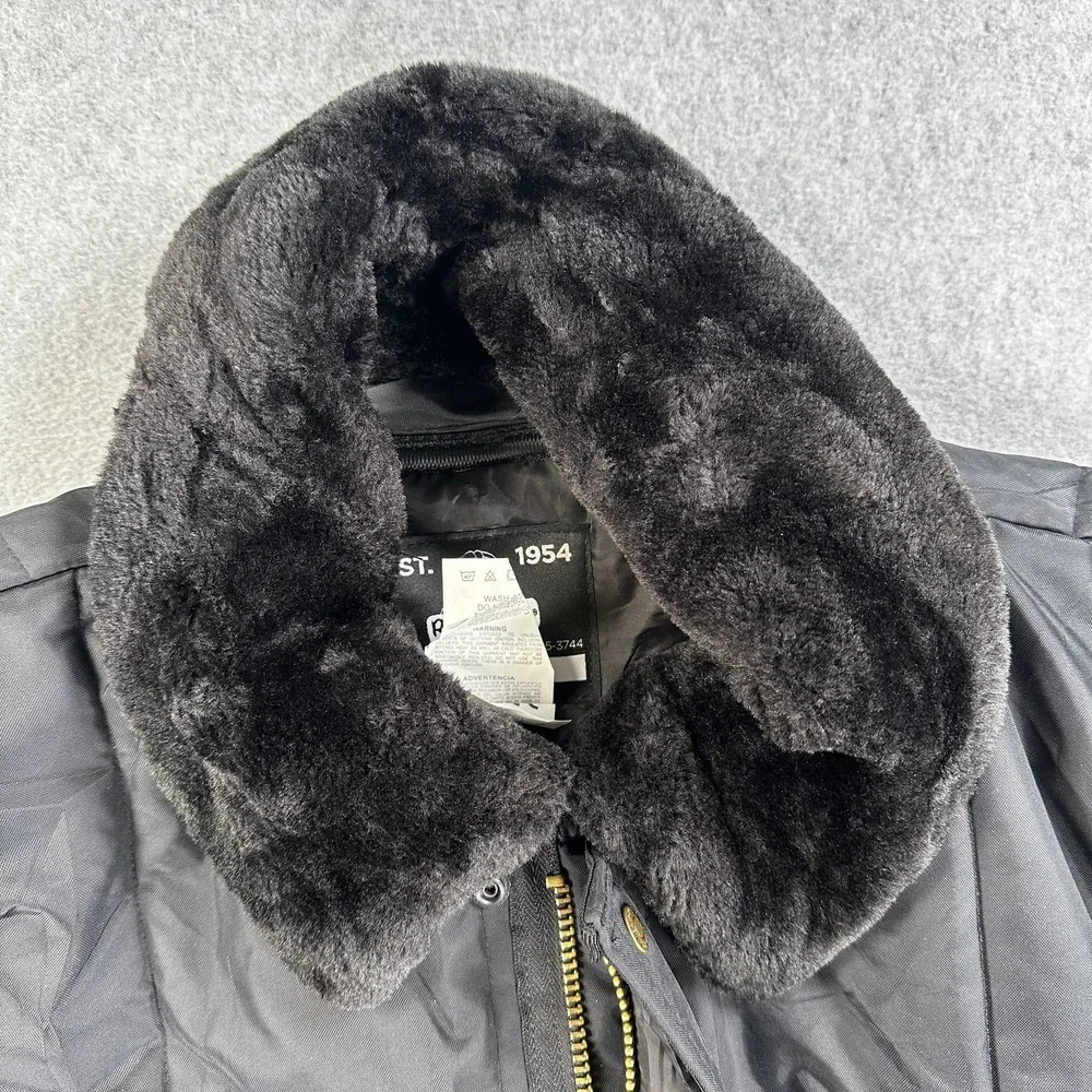 RefrigiWear Jacket Mens 3XL Black Quilted Insulated Faux Fur Workwear 0322R